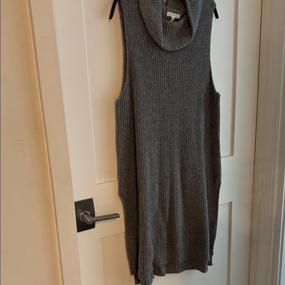 Eileen Fisher Gray Sleeveless Turtleneck Sweater